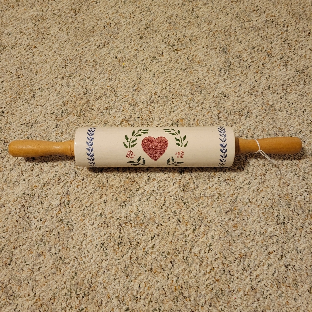 Vintage ceramic painted rolling pin